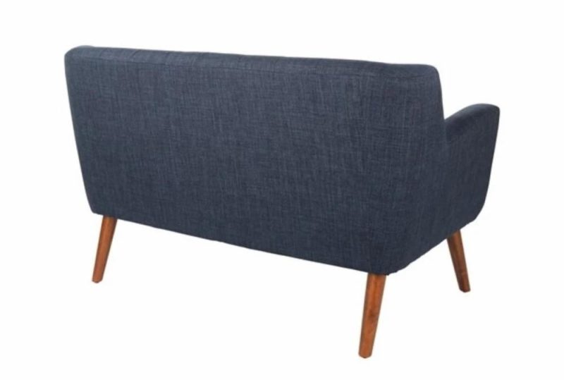 Settees |   Holly Navy Blue Fabric Settee with Coffee Legs Living Room Settees