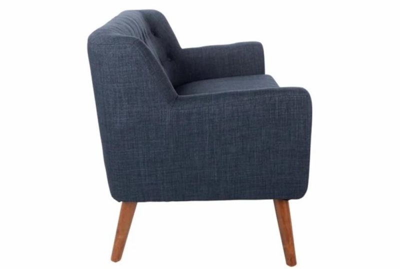 Settees |   Holly Navy Blue Fabric Settee with Coffee Legs Living Room Settees