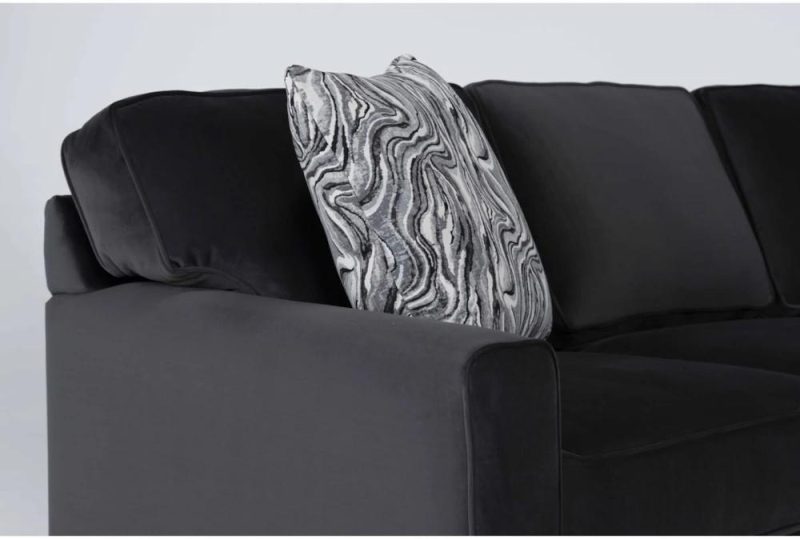 Sleeper Sofas |   Cypress III 83″ Fabric Black Velvet Foam Sofa Living Room Sleeper Sofas