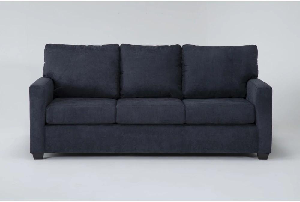 Sofas |   Aramis Midnight Blue Fabric 83″ Sofa Living Room Sofas