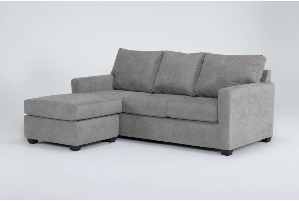 Sofas |   Aramis Vintage Grey Fabric 83″ Sofa with Reversible Chaise Living Room Sectionals