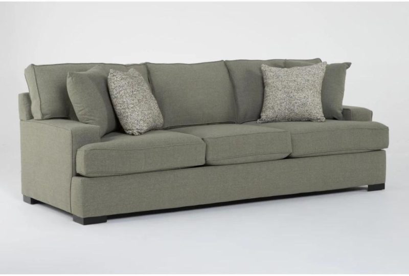 Sofas |   Arliss Foam 93″ Fabric Green Weave Sofa Living Room Sofas