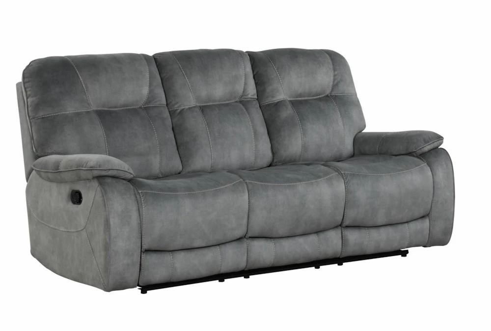 Sofas |   Dax Grey 86″ Manual Triple Reclining Sofa Living Room Sofas