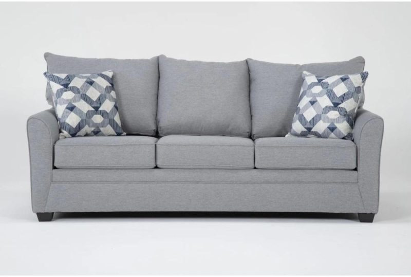 Sofas |   Jaylen Cement Grey Fabric 85″ Sofa Living Room Sofas