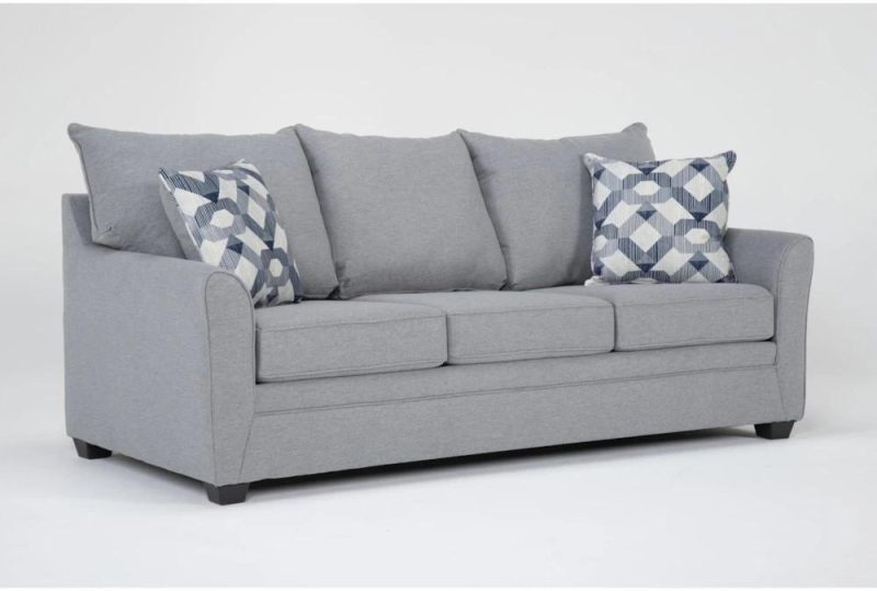 Sofas |   Jaylen Cement Grey Fabric 85″ Sofa Living Room Sofas