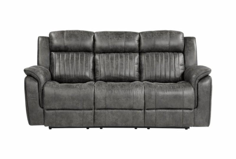 Sofas |   Kirby Grey 84″ Reclining Sofa Living Room Sofas