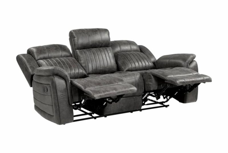 Sofas |   Kirby Grey 84″ Reclining Sofa Living Room Sofas