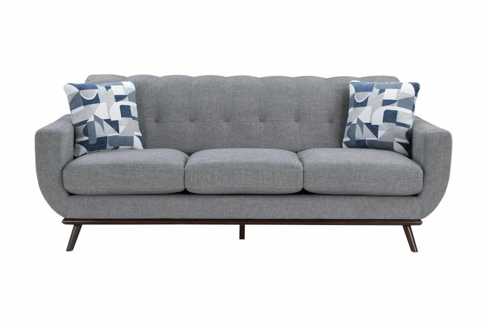 Sofas |   Olympia Grey Fabric 87″ Sofa Living Room Sofas