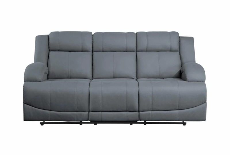 Sofas |   Rosalie Steel Blue 82″ Manual Reclining Sofa Living Room Sofas