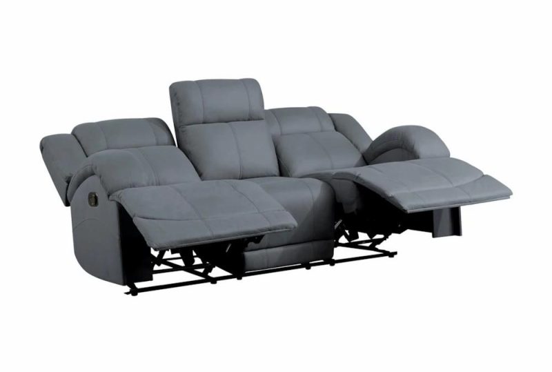 Sofas |   Rosalie Steel Blue 82″ Manual Reclining Sofa Living Room Sofas