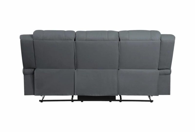 Sofas |   Rosalie Steel Blue 82″ Manual Reclining Sofa Living Room Sofas