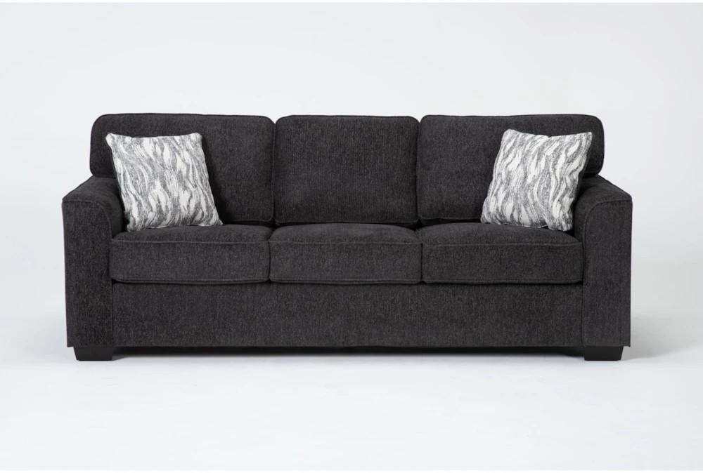 Sofas |   Shea Charcoal Grey Fabric 85″ Sofa Living Room Sofas