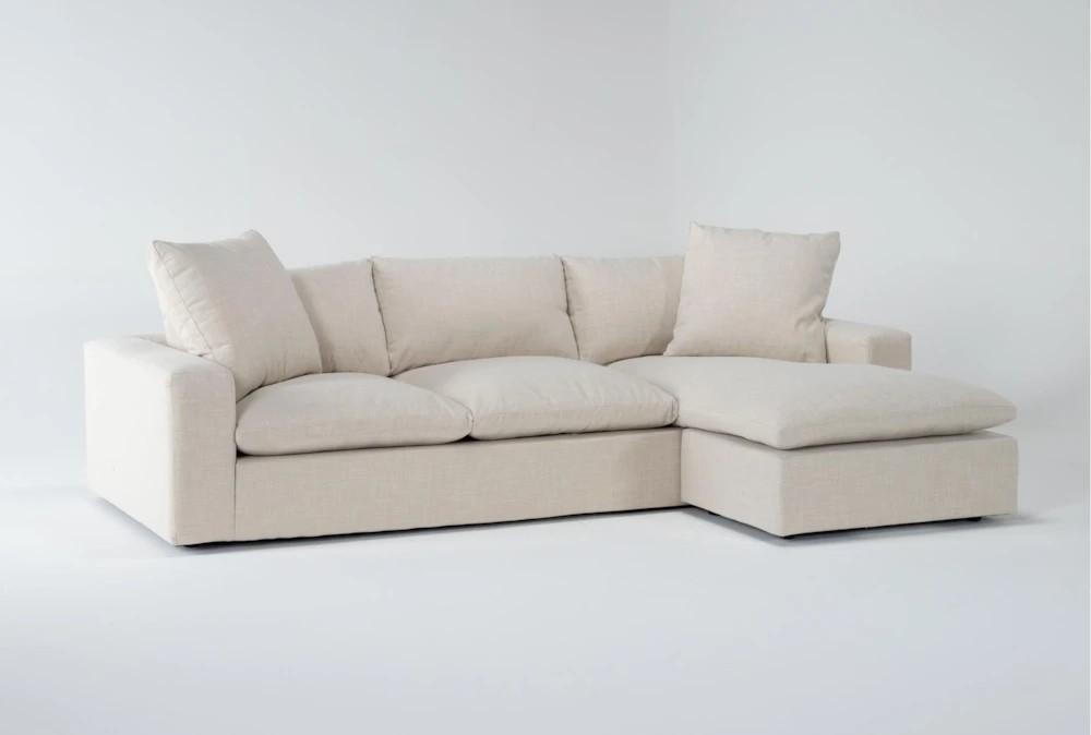 Sofas |   Shuffle Beige 108″ Fabric Sofa With Reversible Chaise Living Room Sectionals