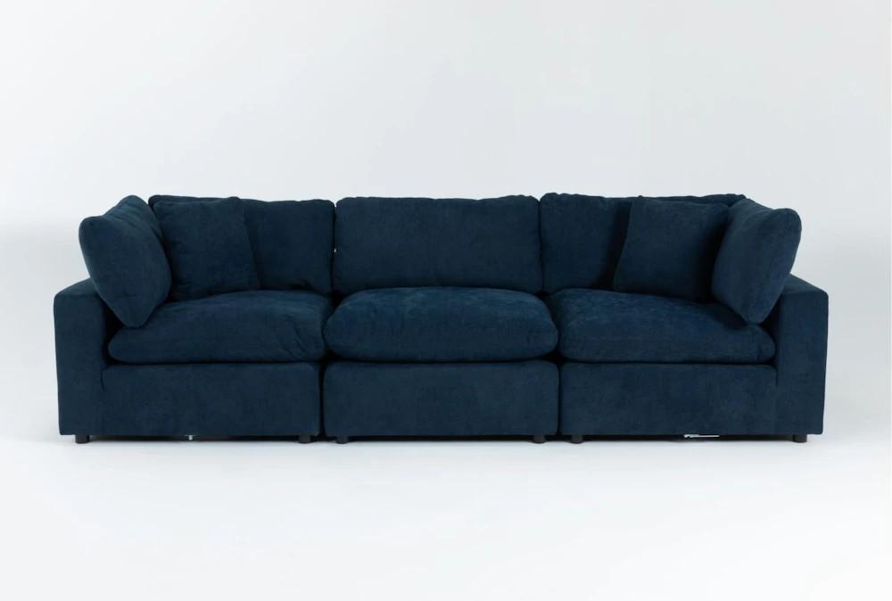 Sofas |   Zone Blue Fabric 3 Piece Modular Sofa Living Room Sofas