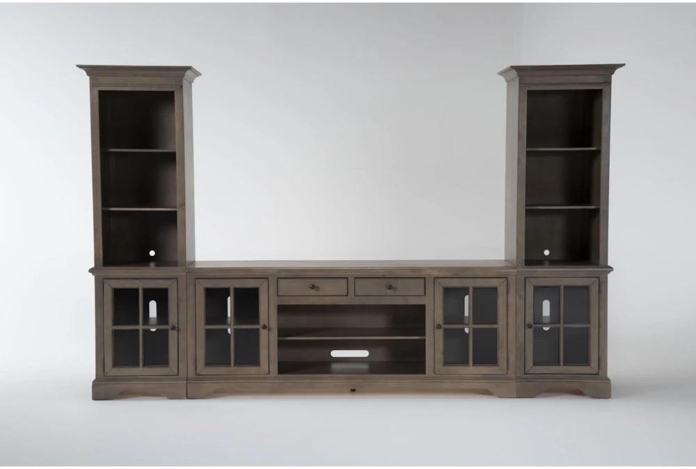 Tv Stands + Media Storage |   Preston II Brown 3 Piece 80″ Traditional Entertainment Center Living Room Tv Stands + Media Storage