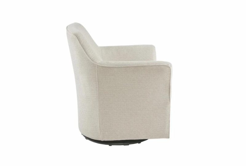 Chairs |   Augustine Cream White Fabric Swivel Glider Chair Chairs Chairs