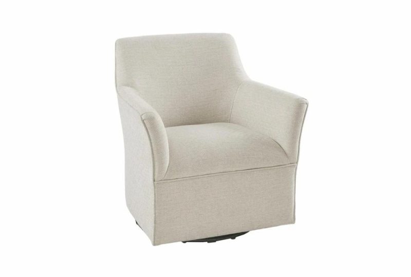 Chairs |   Augustine Cream White Fabric Swivel Glider Chair Chairs Chairs