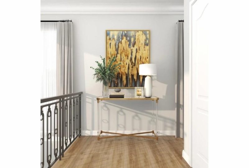 Entryway Furniture |   Acrylic + Gold 44″ Entryway Console Table Entryway Furniture Entryway Furniture