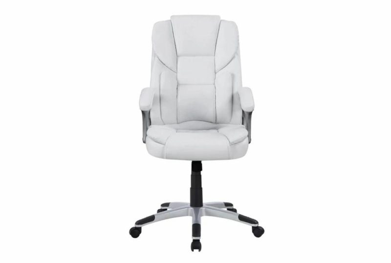 Gaming Furniture |   Adam White + Silver Adjustable Office Chair Gaming Furniture Gaming Furniture