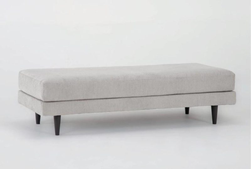 Ottomans + Poufs |   Aries Seal Grey Fabric Modern Cocktail Ottoman Living Room Ottomans + Poufs