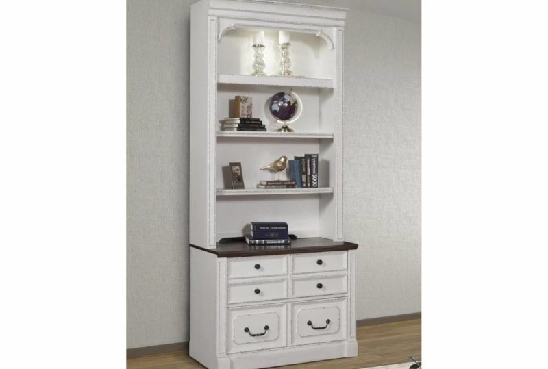 Printer Stands |   Avalon White 2 Piece Lateral Filing With Hutch Filing Cabinets Filing Cabinets