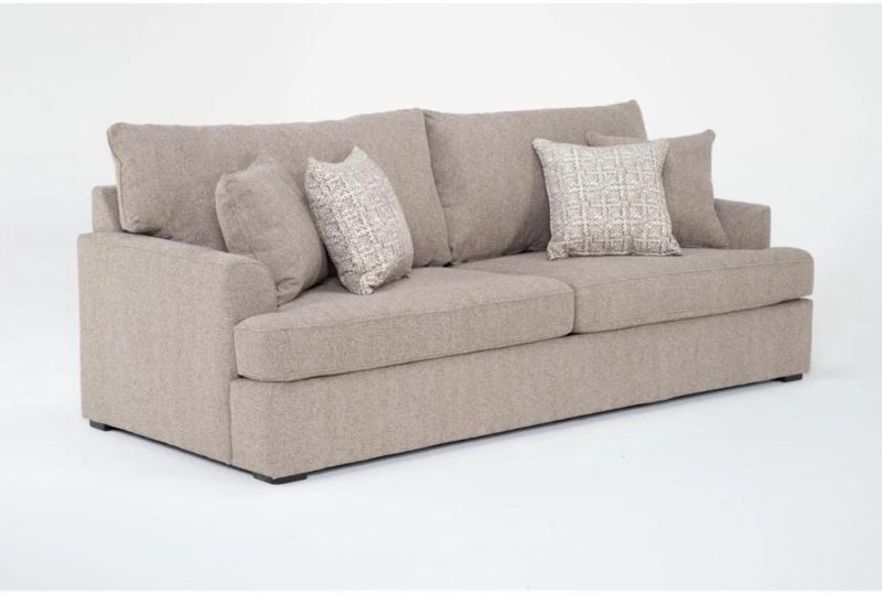 Sofas |   Belinha II Taupe Beige Fabric 95″ Sofa Living Room Sofas