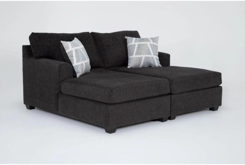 Chaise Lounges |   Colby Smoke Grey Fabric Double Chaise Lounge Chaise Lounges Chaise Lounges