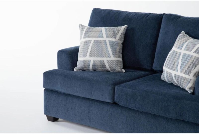 Loveseats |   Colby Navy Blue Fabric 64″ Loveseat Living Room Loveseats