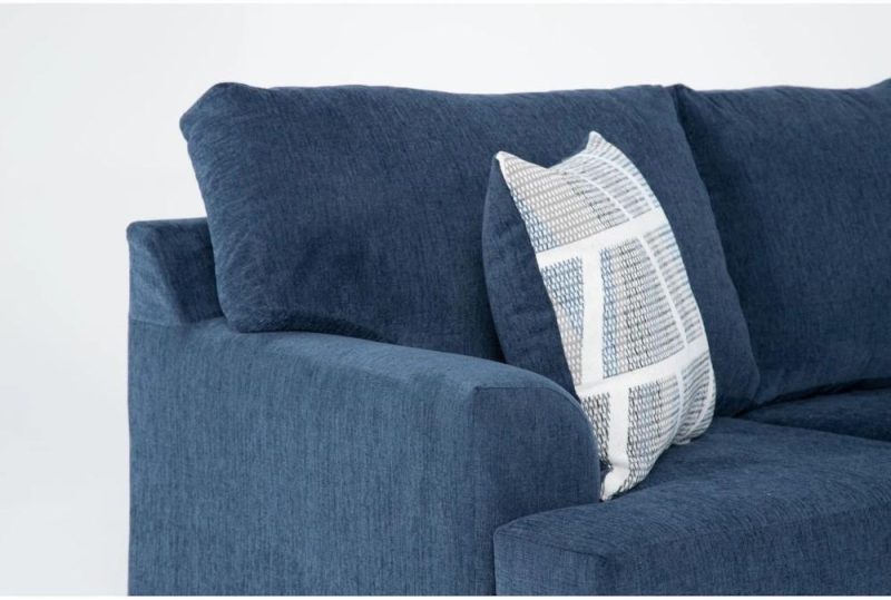 Loveseats |   Colby Navy Blue Fabric 64″ Loveseat Living Room Loveseats