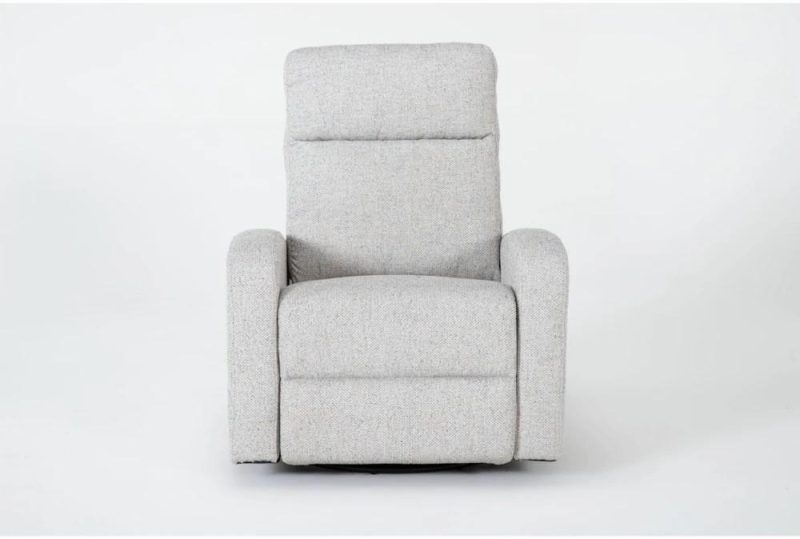 Recliners |   Decorah Linen Power Swivel Glider Recliner with USB Living Room Recliners