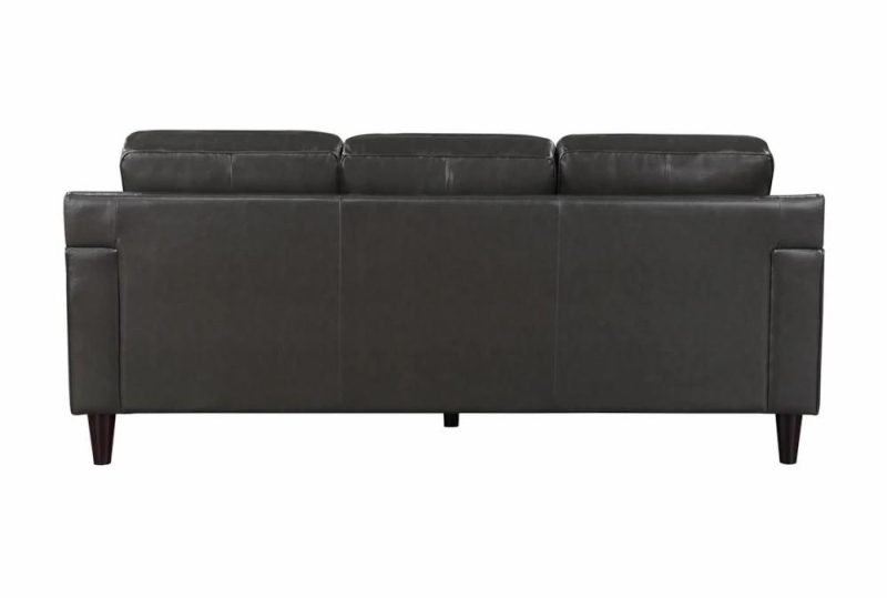 Sofas |   Camryn Grey 83″ Leather Sofa Living Room Sofas