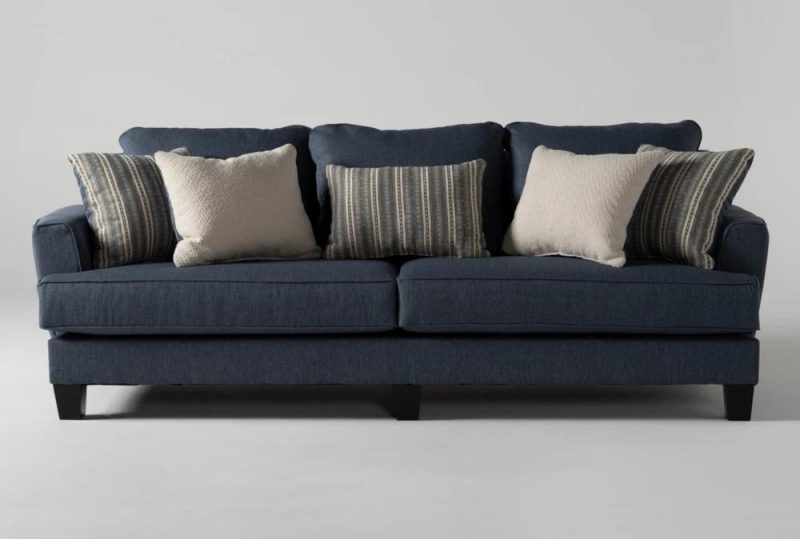 Sofas |   Elijah II 100″ Fabric Blue Sofa Living Room Sofas