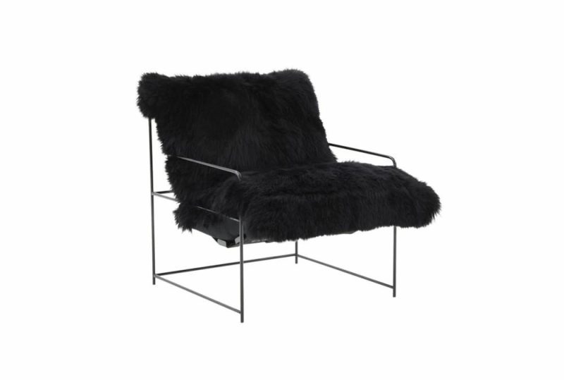 Chairs |   Katti Black Genuine Sheepskin chair Chairs Chairs