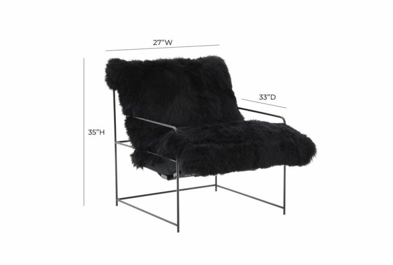 Chairs |   Katti Black Genuine Sheepskin chair Chairs Chairs