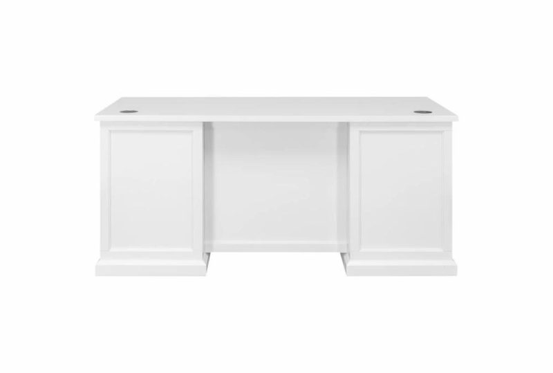 Office Desks |   Millie White 70″ Double Pedestal Desk Home Office Office Desks