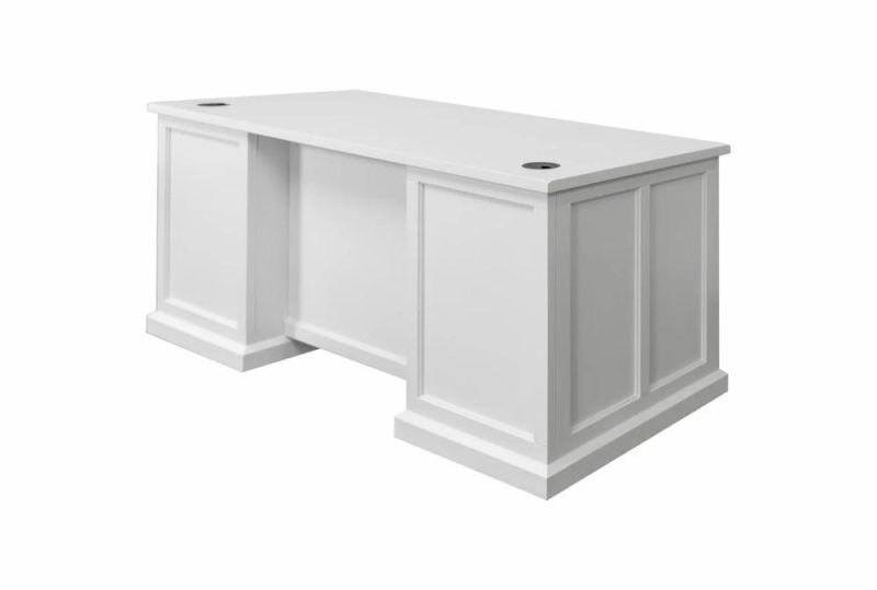 Office Desks |   Millie White 70″ Double Pedestal Desk Home Office Office Desks