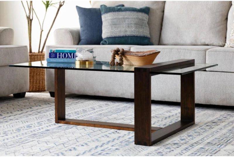 Coffee Tables |   Nola Brown Rectangle Glass Coffee Table Coffee Tables Coffee Tables