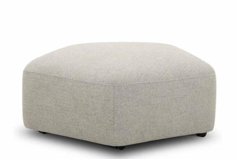 Ottomans + Poufs |   Shia Beige Fabric Cobblestone Square Ottoman with Casters Living Room Ottomans + Poufs