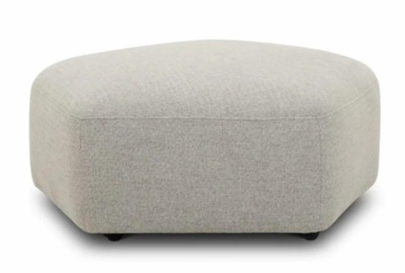 Ottomans + Poufs |   Shia Beige Fabric Cobblestone Square Ottoman with Casters Living Room Ottomans + Poufs